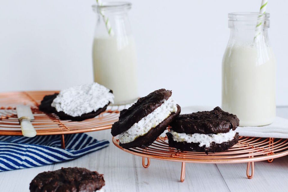 Tahini + Cacao Whoopie Pies from The Fit Foodie. Sugar free, dairy free
