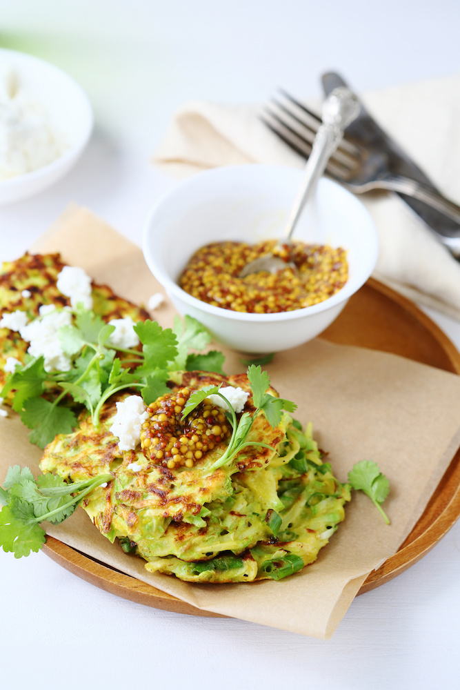 zucchini pancakes with cheese, food closeup