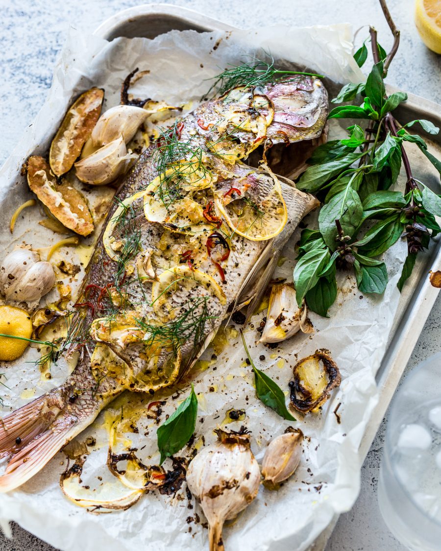 Baked Snapper with Lemon, Garlic and Chilli - The Fit Foodie
